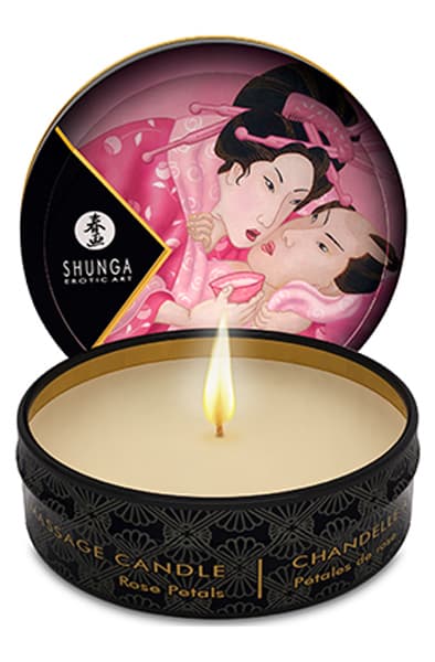 Shunga Erotic Art Massage Candle Rose Petals 30ml