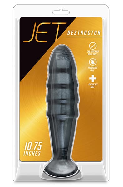 Jet Destructor Carbon Metallic Black Butt Plug Grovere analplugg