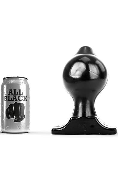 All Black Vinyl Anal Plug 17 cm Ekstra tyk analplug