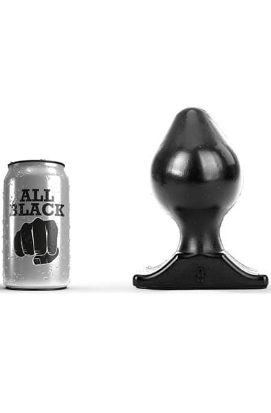 All Black Vinyl Anal Plug 16,5 cm Grovere analplugg