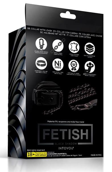 Fetish Black Shadow Collar With Leash Bondage Halsbånd & Snor