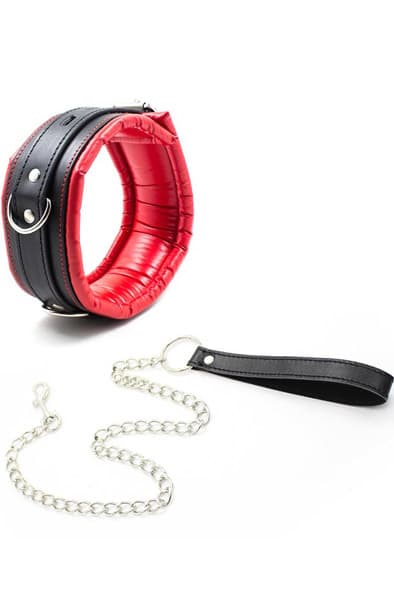 Padded Collar With Metal Leash