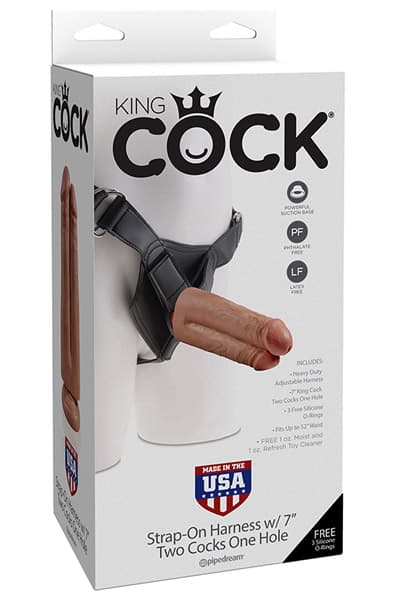Pipedream Harness Two Cocks One Hole 18cm Dobbel strap-on dildo