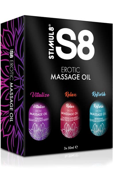 Stimul8 Massage Oil Box 3 x 50ml Massasjepakke