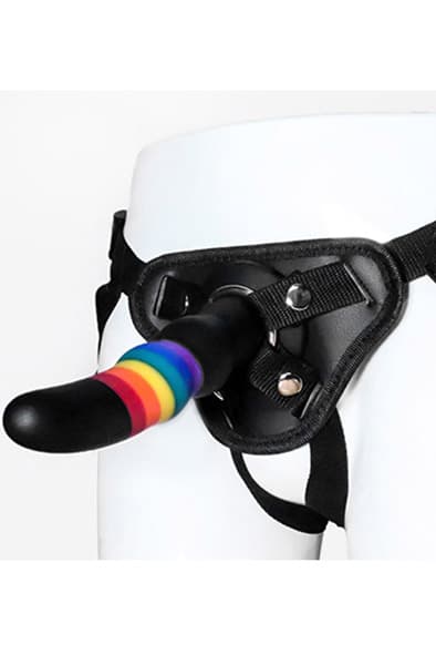 Colourful Love Strap On Solid Dildo 17 cm Strap-on med sele