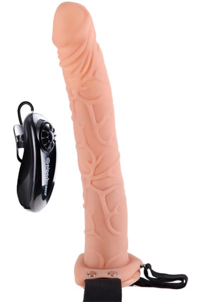 Pipedream Vibrating Hollow Strap-on 28cm Strap-on med sele
