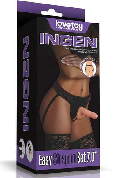 Lovetoy Easy Strapon Set 18 cm Strap-on med sele