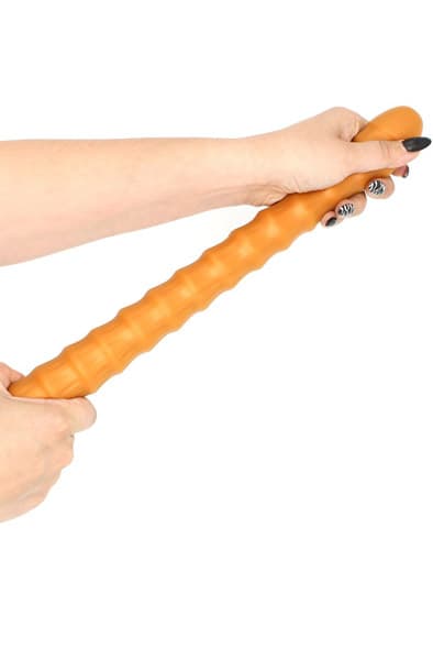 Gold Play Ribbed Small 25cm Ø4,5cm Anal dildo