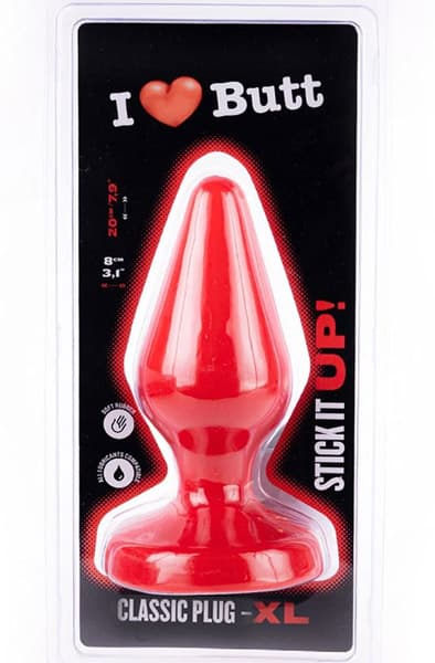 I Love Butt Classic Plug XL Red 20cm Grovere analplugg