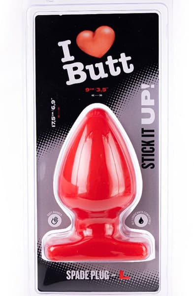 I Love Butt Spade Plug Red Large 17,5cm Grövre analplugg