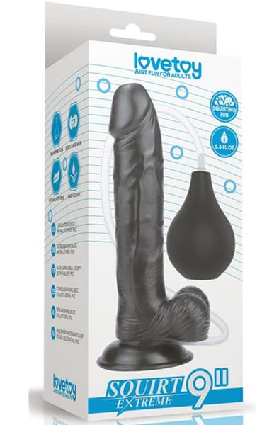 Lovetoy Squirt Extreme Dildo Black 23cm Squirting dildo