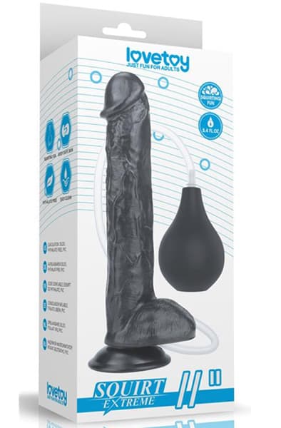 Lovetoy Squirt Extreme Dildo Black 28cm Squirting dildo