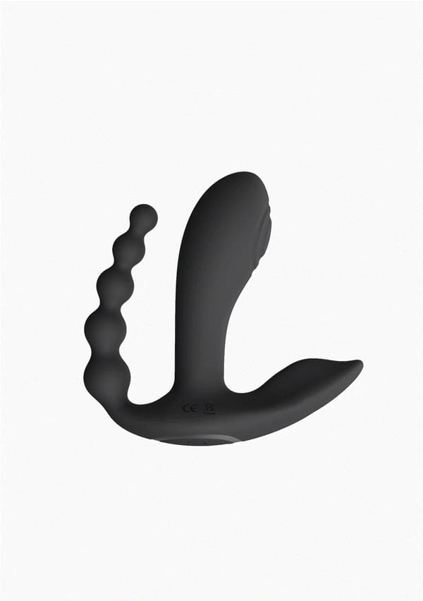 Kata - Pulse Wave & Vibrating Double Penetration Vibrator - Black