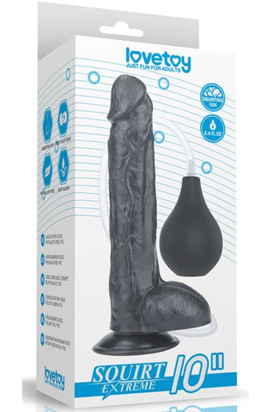 Lovetoy Squirt Extreme Dildo Black 25,5cm Sprutande dildo