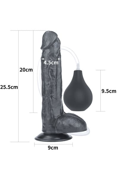 Lovetoy Squirt Extreme Dildo Black 25,5cm Sprutande dildo