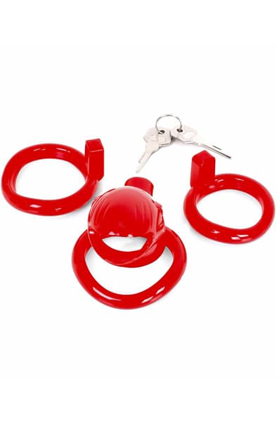 Plastic Chastity Cage Red Kyskhedsbur