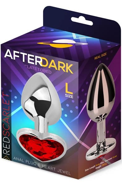 Red Scarlet Anal Plug With Heart Jewel L