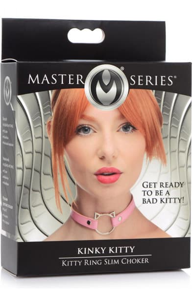Kinky Kitty Ring Slim Choker Pink