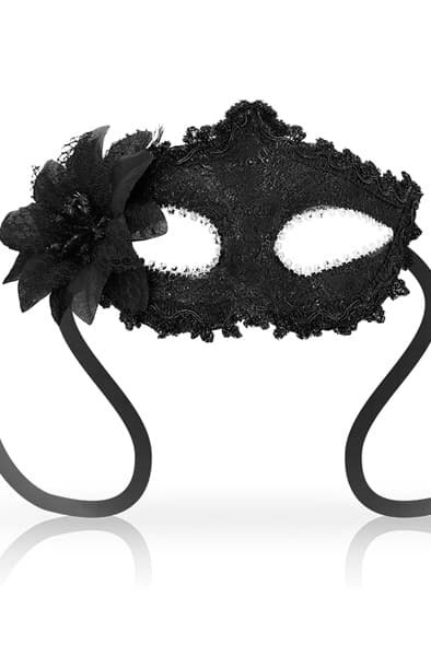 Masks Venetian Eyemask Side Flower Black Maske