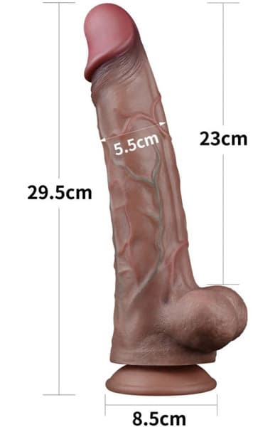 Dual Layered Platinum Silicone Cock 29,5 cm Dildo