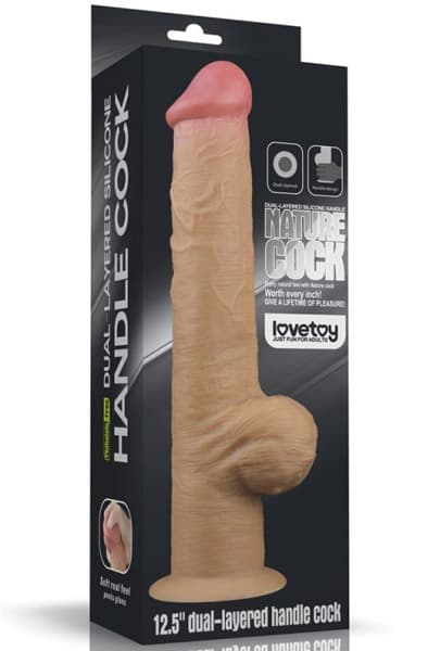 Dual-Layered Silicone Handle Cock 33 cm Dildo