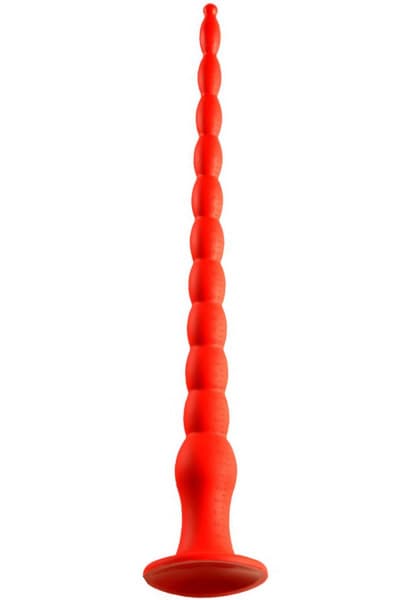 Stretch Worm Long Dildo Red 55cm Ekstra lang analdildo