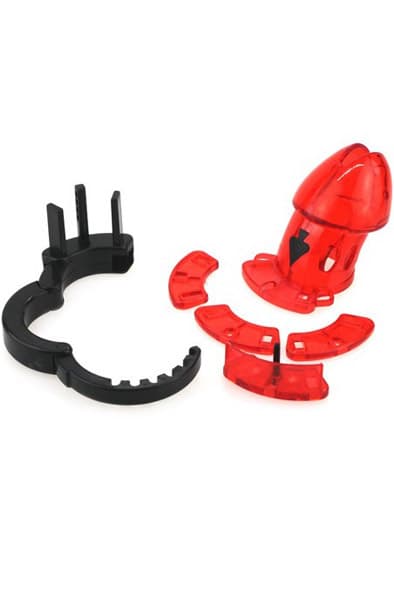 Adjustable Cock Cuff Chastity Device Red Kyskhedsbur