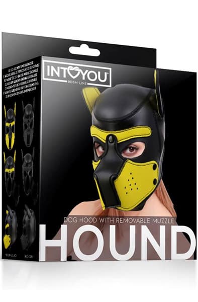 Neoprene Dog Hound Removable Muzzle Black/Yellow