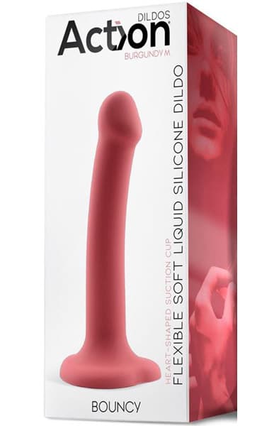 Bouncy Liquid Silicone Flexible Dildo Burgundy 18cm Dildo