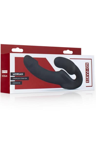 Morgan Strapless Strap-On Dildo Black 22 cm Strap-on