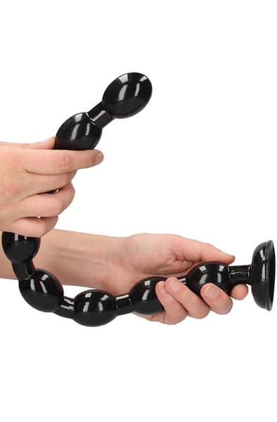 Ass Snake Beaded Dildo Black 48 cm Ekstra long analdildo
