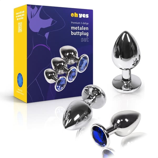 Stål Anal Plug til kvinder og mænd - Butt Plug Sæt 3-delt