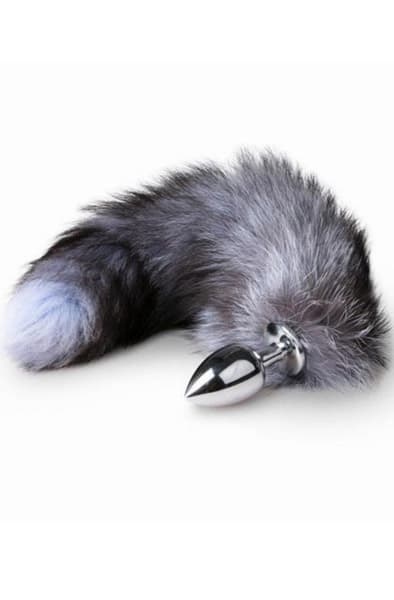 Fox Tail Plug No. 4 Silver Anaalitappi hännällä