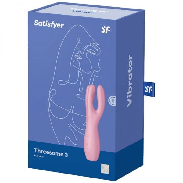 SATISFYER THREESOME 3 VIBRATOR – LYSERØD
