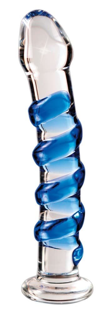 ICICLES NR. 5 GLAS DILDO BLÅ