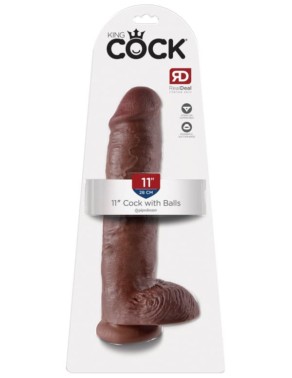 Pipedream King Cock With Balls Brown 28 cm XL dildo