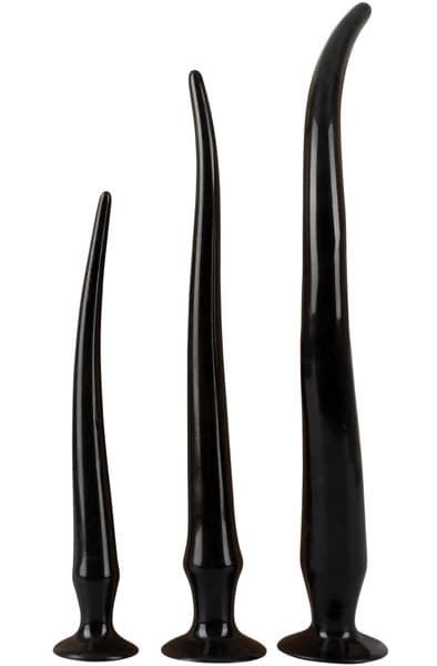 Super Long Flexible Butt Plug Set Black Ekstra long analdildo