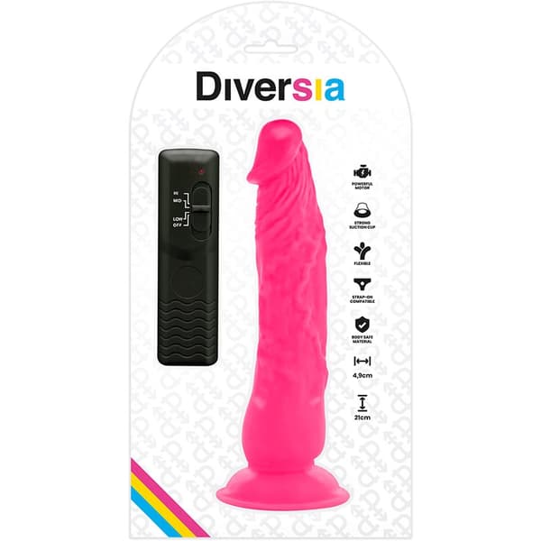 DIVERSIA FLEKSIBEL VIBRERENDE DILDO 21 CM – PINK