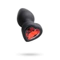 Miniatyrbilde 1 av 2: 28X Silicone Vibrating Red Heart Anal Plug with Remote - Small
