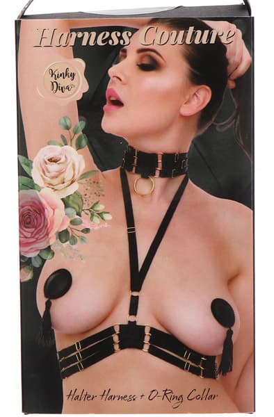 Kinky Diva Halter Harness + O-Ring Collar XS-L
