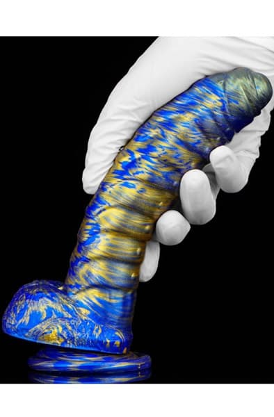 Metallic Fantasy Dildo Gasix Blue/Gold 20,5 cm Dragon dildo