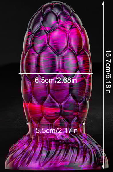 Metallic Dragon Egg Dildo Warnax Purple/Black 15,5 cm Dragon dildo