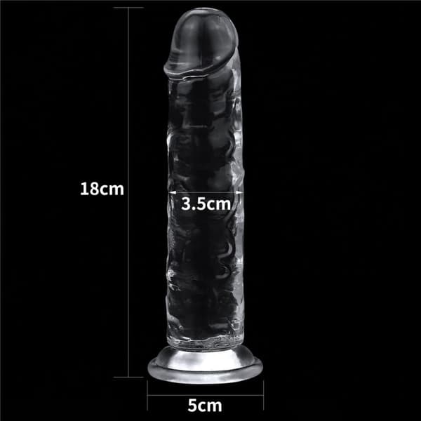 LOVETOY FLAWLESS DILDO 18CM – GENNEMSIGTIG