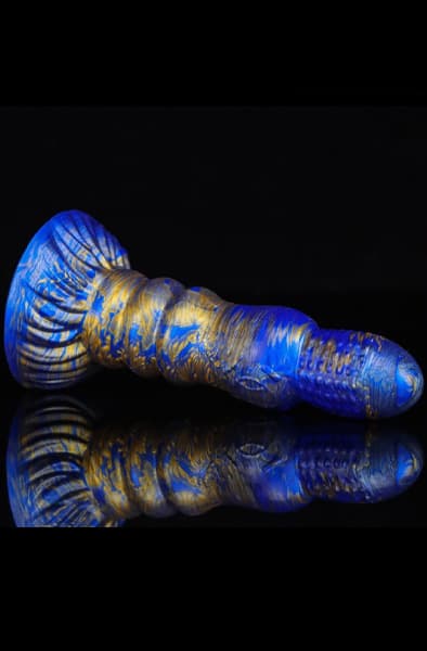 Metallic Fantasy Dildo Peern Blue/Gold 19,5 cm Dragon dildo