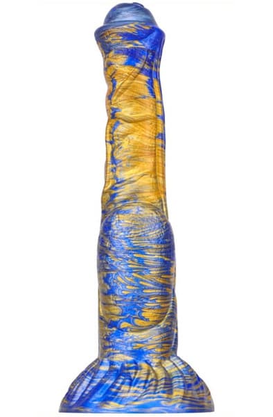 Metallic Fantasy Dildo Jumbox Blue/Gold 24 cm Dragon dildo