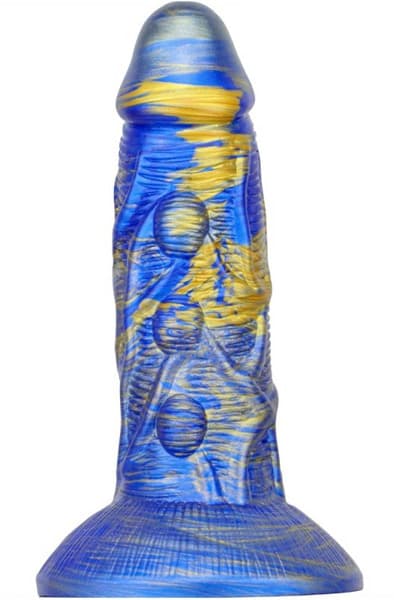 Metallic Fantasy Dildo Bulstrix Blue/Gold 18 cm Dragon dildo