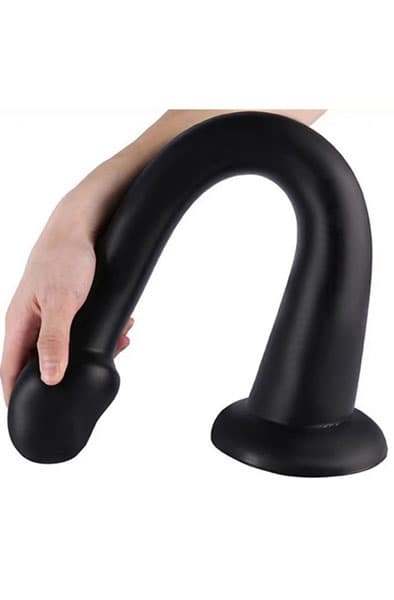 Darksil Whale Dildo XL Black 48 cm Ekstra long analdildo