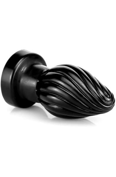 Darksil Spiral Plug M Black 11 cm Grovere analplugg