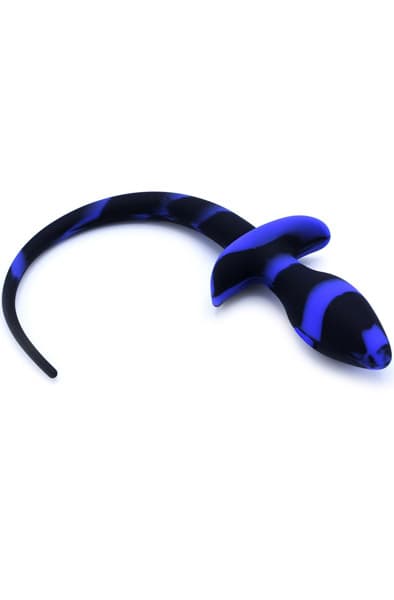 Kiotos Anal Plug Dog Tail Black/Blue Anaalitappi hännällä