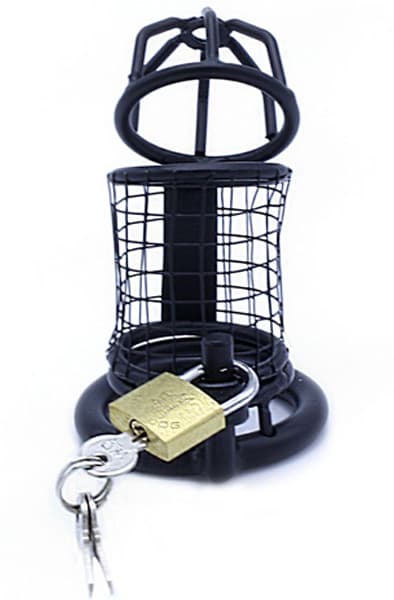 Kiotos Chastity Cage Squares Black 45 mm Kyskhedsbur
